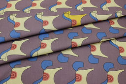 Сатин Деревянная лошадка цв.лилово-коричневый, ш.2.35м, хлопок-100%, 110гр/м.кв - Купава фото 4