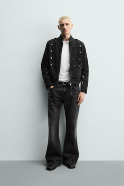 CHAQUETA DENIM ALAMARES BOTONES / Carb?n
