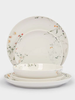 Сервиз обеденный, 6 перс, 19 пр, фарфор N, белый, Цветы и листья, Primrose