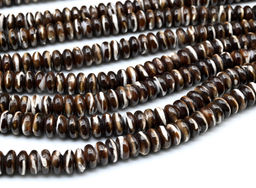 Бусины из перламутра рондель 10*5мм цв.шоколадный, 40см, 85 бусин Радуга камня