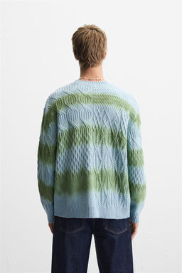 SPRAY PRINT CABLE-KNIT SWEATER - Zara фото 3