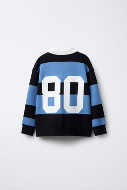 STRIPED VARSITY KNIT POLO SWEATER - Zara фото 2