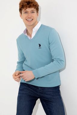 U. S. Polo Assn / Мужской синий базовый свитер - U.s. polo assn фото 3