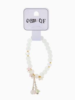 Браслет "Цветы Незабудки" шар №8, цвет бело-розовый