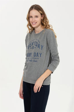Kad_n Gri Melanj Sweatshirt - U.s. polo assn фото 3