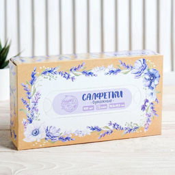 Салфетки бумажные в коробке Прованс, 100 шт, двухслойные