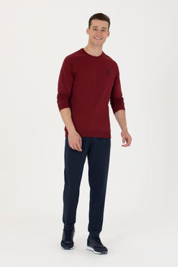 U. S. Polo Assn / Мужской бордово-красный базовый свитшот - U.s. polo assn фото 18