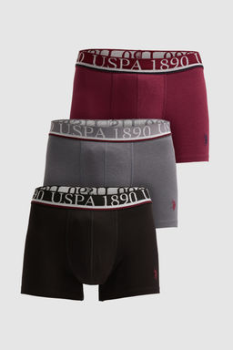 Erkek Bordo 3l_ Boxer Tak_m_