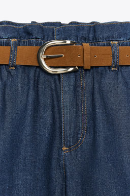 BELTED PAPER BAG BERMUDA SHORTS - Zara фото 8