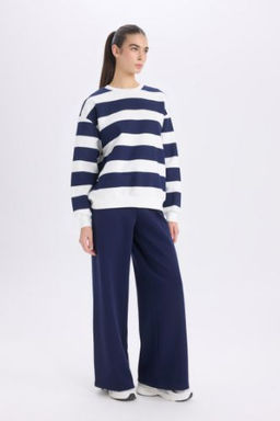 Standart Fit Kal?n Jogger Esofman Alt? Basic Duz Beli Lastikli Genis Paca Uzun Boy