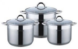 Набор кастрюль 6 пр. нержавеющая ст. (кастрюли 3шт-14,2л, 16,2л, 19,2л) НМ 6699