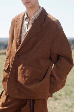 LIMITED EDITION RELAXED FIT CORDUROY SUIT BLAZER - Zara фото 3