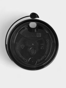 Цена за 100 шт. Крышка одноразовая для стакана «Чёрная» с клапаном, глянец 90 мм