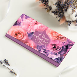 Конверт для денег "С днём рождения! (пионы)"