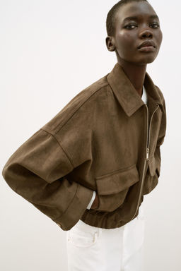 CAZADORA EFECTO ANTE / Khaki oscuro - Zara фото 2