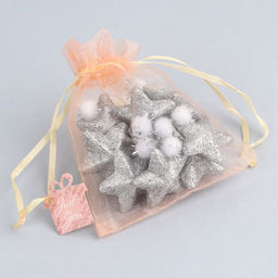 Цена за 10 шт. Мешочек подарочный органза оранжевый «Для тебя», с шильдиком, 10 х 12 см +/- 1.5 см