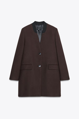 SHOULDER PAD COAT WITHOUT LAPELS - Zara фото 5