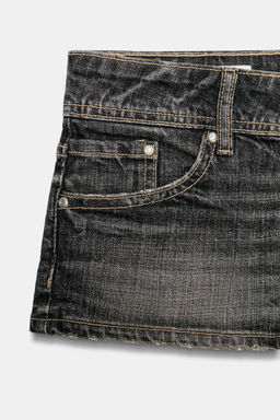 SHORTS MINI DENIM TRF TIRO BAJO / Negro - Zara фото 8