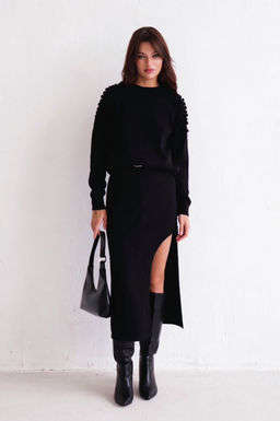 Martichelli Юбка с вырезом чёрная  фото 2