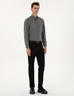 Gri Flanel Dokulu Slim Fit Uzun Kollu G_mlek - Pierre cardin фото 4