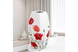 Ваза 1,5 л 11*11*21 см "Маки" квадрат, NEW BONE CHINA