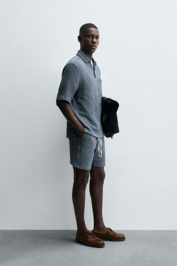 JACQUARD TEXTURED BERMUDA SHORTS - Zara фото 4