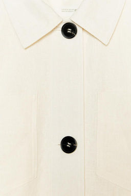 LINEN BLEND CROPPED JACKET - Zara фото 13