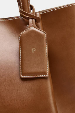 BOLSO SHOPPER PINZAS / Tostado oscuro - Zara фото 5