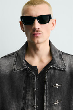CAZADORA DENIM BOXY FIT ALAMARES / Carb?n - Zara фото 5