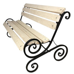 Скамейка садовая «Завиток», 150×95×100 см, дерево, металл, со спинкой