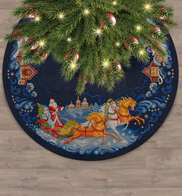 Набор для вышивания PANNA PR-7445 Юбка для новогодней ёлки. Тройка 102 х 102 см