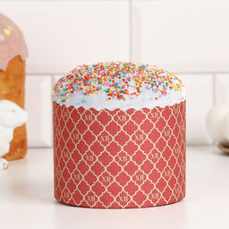 Цена за 1900 шт. Форма для кулича бумажная ХВ Красная, 11?8.5 см, одноразовая, красная