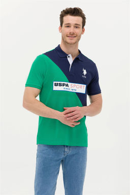 U. S. Polo Assn Мужская зеленая футболка с воротником-поло - U.s. polo assn фото 10