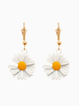 Цена за 2 шт. Серьги металл «Ромашки», жёлто-белые