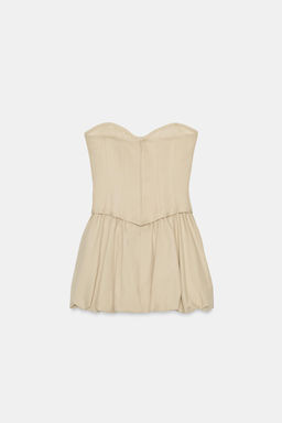 VESTIDO CORTO CORSETERO / Beige - Zara фото 5