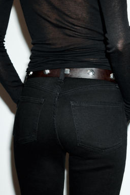 TRF HIGH-WAIST CROPPED FLARE JEANS - Zara фото 17