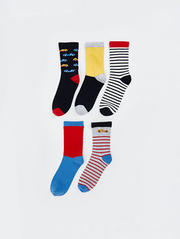 Desenli Erkek ?ocuk Soket ?orap 5li