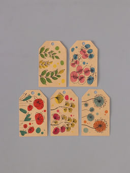 Наклейка бумага крафт Бирки. Цветы, 3?5 см 200 шт., в рулоне