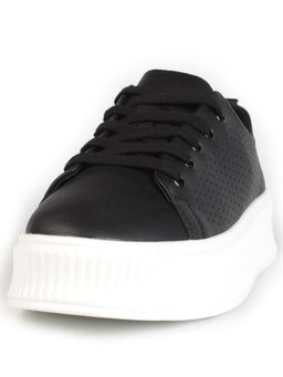 05-PDXL155-5 BLACK Кроссовки женские (натуральная кожа)
