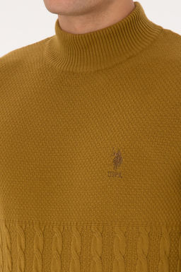 Erkek Slim Fit Yar_m Bal_k__ Yaka Hardal Kazak - U.s. polo assn фото 7