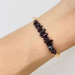 Браслет из речного Жемчуга и Граната 18 см +