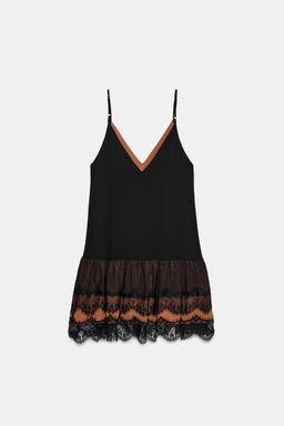 LACE TRIM SHORT DRESS - Zara фото 8