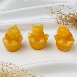 Фигурка резная Кошка из Кальцита