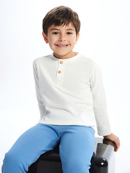 Bisiklet Yaka Uzun Kollu Bask?l? Erkek Bebek Ti??rt ve E?ofman Alt 2li Tak?m