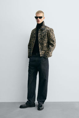 PRINTED SHEEPSKIN LEATHER JACKET - Zara фото 4