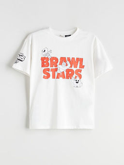 Bisiklet Yaka Brawl Stars Bask?l? Erkek ?ocuk Ti??rt