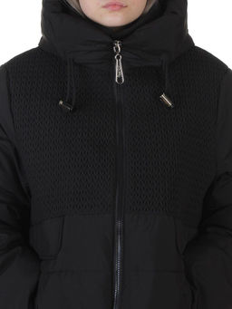 YR-6619 BLACK Куртка зимняя женская (150 гр. холлофайбер)