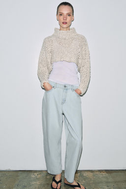 JEANS ZW COLLECTION TAPERED TIRO MEDIO / Azul claro - Zara фото 14