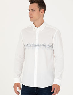 Koyu Mavi Slim Fit Uzun Kollu G_mlek