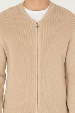 Мужской базовый трикотажный кардиган песочного меланжа - U.s. polo assn фото 13